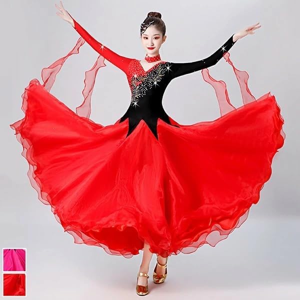 DEBLE社交ダンスドレス フロート 上品 競技用 社交ダンス衣装 ワンピース スタンダード ドレス キラキラ 社交ダンス ダンスウ