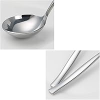 Vista 3 de Cucharón de sopa de acero inoxidable de 3 piezas, cucharón de salsa