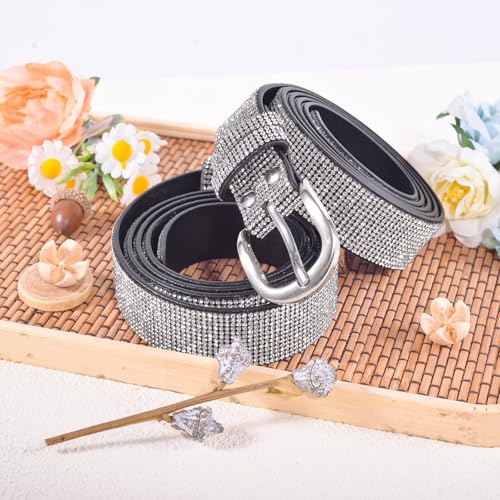 Rhinestone Belts for Women,Bling Diamond Belts for Dresses,Shiny Sparkly for Jeans3
