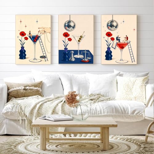 Image of cupmod 6 Packs Cocktail Paint by Numbers Kit for Adults Beginners,8x10 Inch Adult Paint by Number Kits on Canvas, Cocktail DIY Acrylic Oil Number Painting Kits for Adults, Perfect for Gift Home Decor