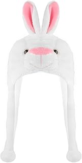 Funny Plush Animal Hat with Ear Flaps, Soft Fleece Hats Cute Cap for Kids