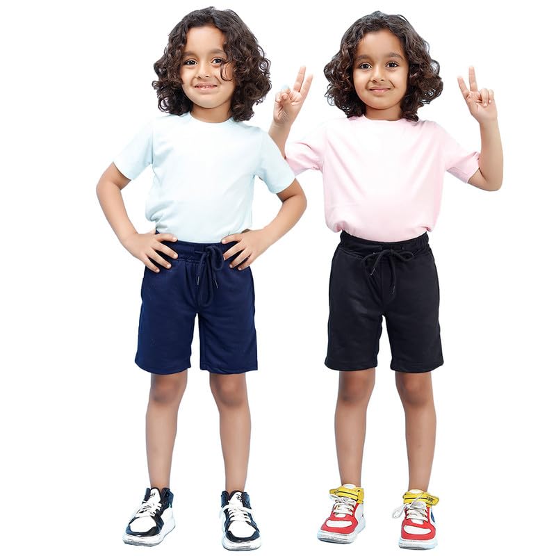 Image of Nusyl Solid & Printed Cotton Blend Shorts for Boys | Comfortable Casual Shorts | Soft Breathable Fabric with Elastic Waistband | Relaxed Fit | 2-16 Years | Multiple Colors
