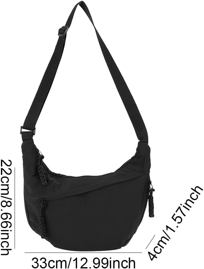 Lushandy Nylon Crossbody Bags for Women, Crescent Bag Luna Bag Casual Hobo Crossbody Purse Dumpling Bags Moon Shoulder Purse - Image 8