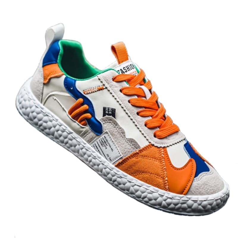 Men's Fashionable Casual Sports Shoes - Multi-Color Patchwork Style, Lightweight, Breathable, Anti-Slip and wear-Resistant lace-up Design, Suitable for All Seasons and Versatile in Style.