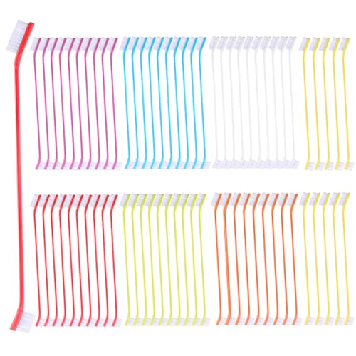 Tobeelec 70 Pcs Dog Tooth Brush Pet Toothbrush Soft Grooming