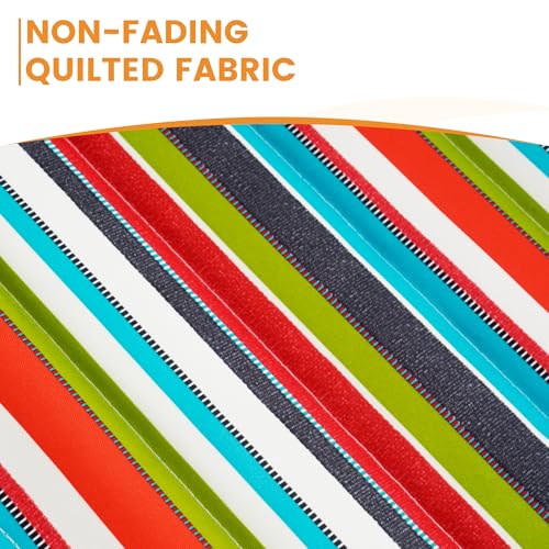 Image of Lazy Daze Double Quilted Hammock with Pillow and Carabiners, Bright Stripe