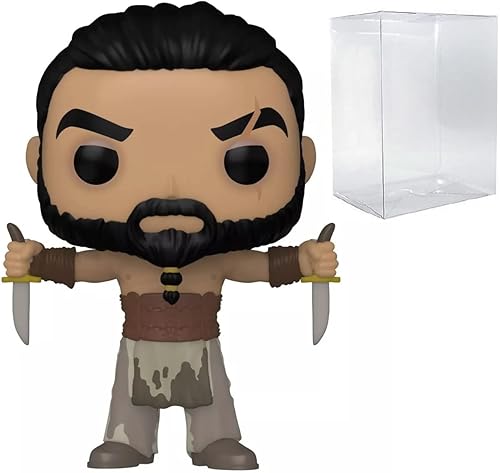 Miniatura 1 de POP Juego de Tronos - Khal Drogo con dagas Funko Pop! figura de vinilo (paquete con funda protectora compatible con caja pop), multicolor, 3.75