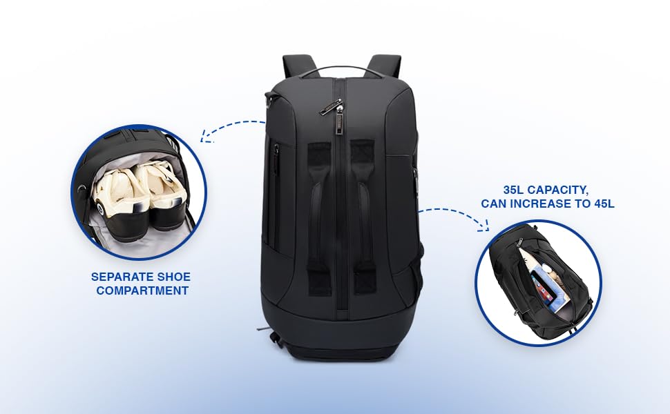 Image of ristoss Large Capacity Travel Backpack Men's Business Travel Bag Outdoor Mountaineering Bag Waterproof Backpack, Fitness Sports Bag