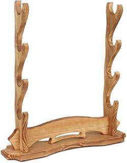 BiJun Sword Katana Stand, Katana Holder Samurai Sword Stand Sword Wall Mount Sword Holder Display For Katana Wakizashi Tanto Support All Swords