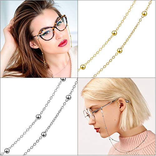 Frienda 6 Pieces Eyeglass Chains Elegant Eyewear Retainer Beaded Eyeglass String Holder Glasses Strap (Silicone Buckle Style) #TOP1