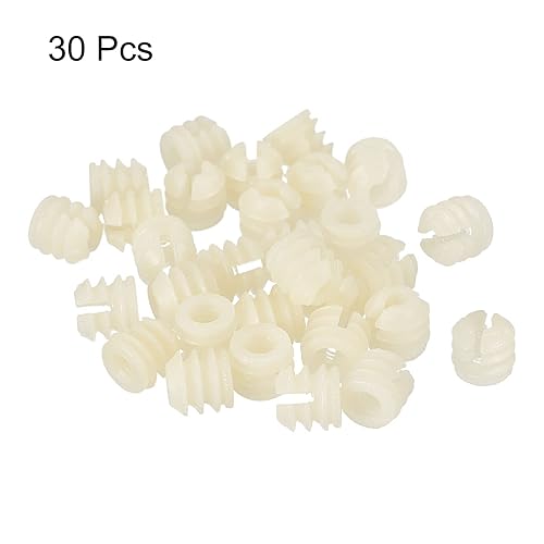 Miniatura 3 de HARFINGTON Tuercas preinsertadas de plástico para muebles, 0.433 in x 0.413 in, 30 piezas de inserciones de bisagra, tuercas de expansión de panel