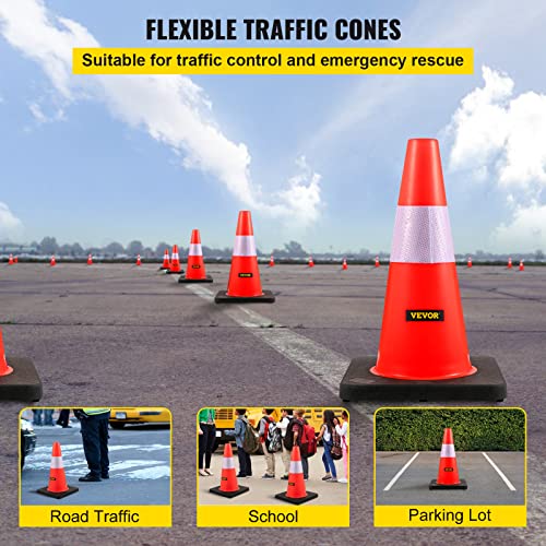 Vevor SAFETY CONES 18" Cones, 18 In/45 Cm Height, 5 Pcs Pvc Orange Traffic Cone thumb #1