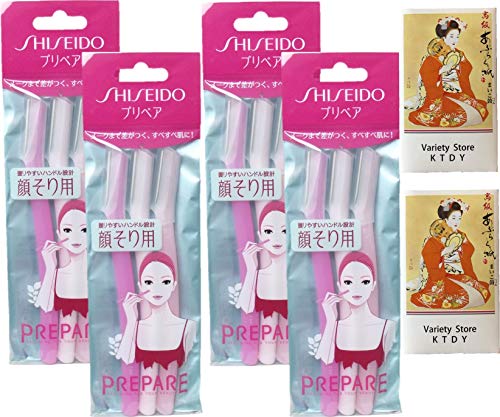 Shiseido Prepare Facial Razor Large for Women Includes 2 Oil Blotting Paper (3pcs x 4 packs)