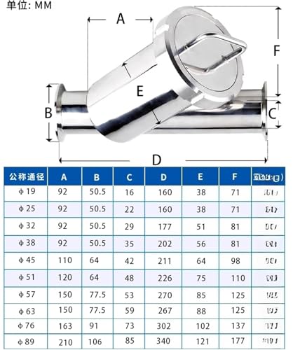 Filtre vanne Tri Clamp 1,5" en Y pour éliminer les sédiments du moût - 4