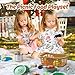 Veitch fairytales Kids Play Kitchen Toy Accessories Set Toddler Cooking Playset Colorful Stainless Steel Pots and Pans Birthday Gifts for 3+ Girls Boys (New Green)