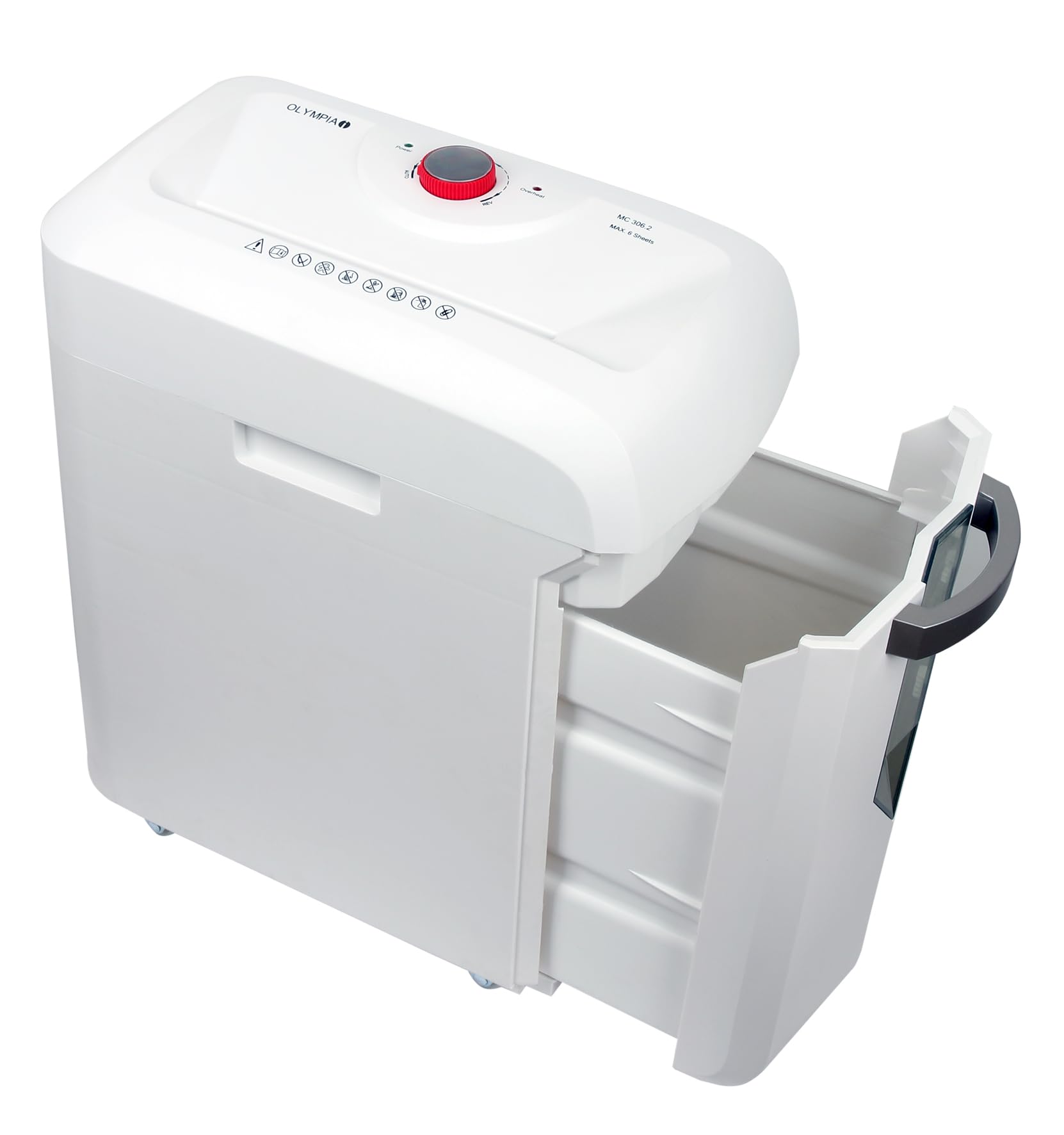 Trituradora de papel Olympia MC 306.2 profesional silenciosa, blanca