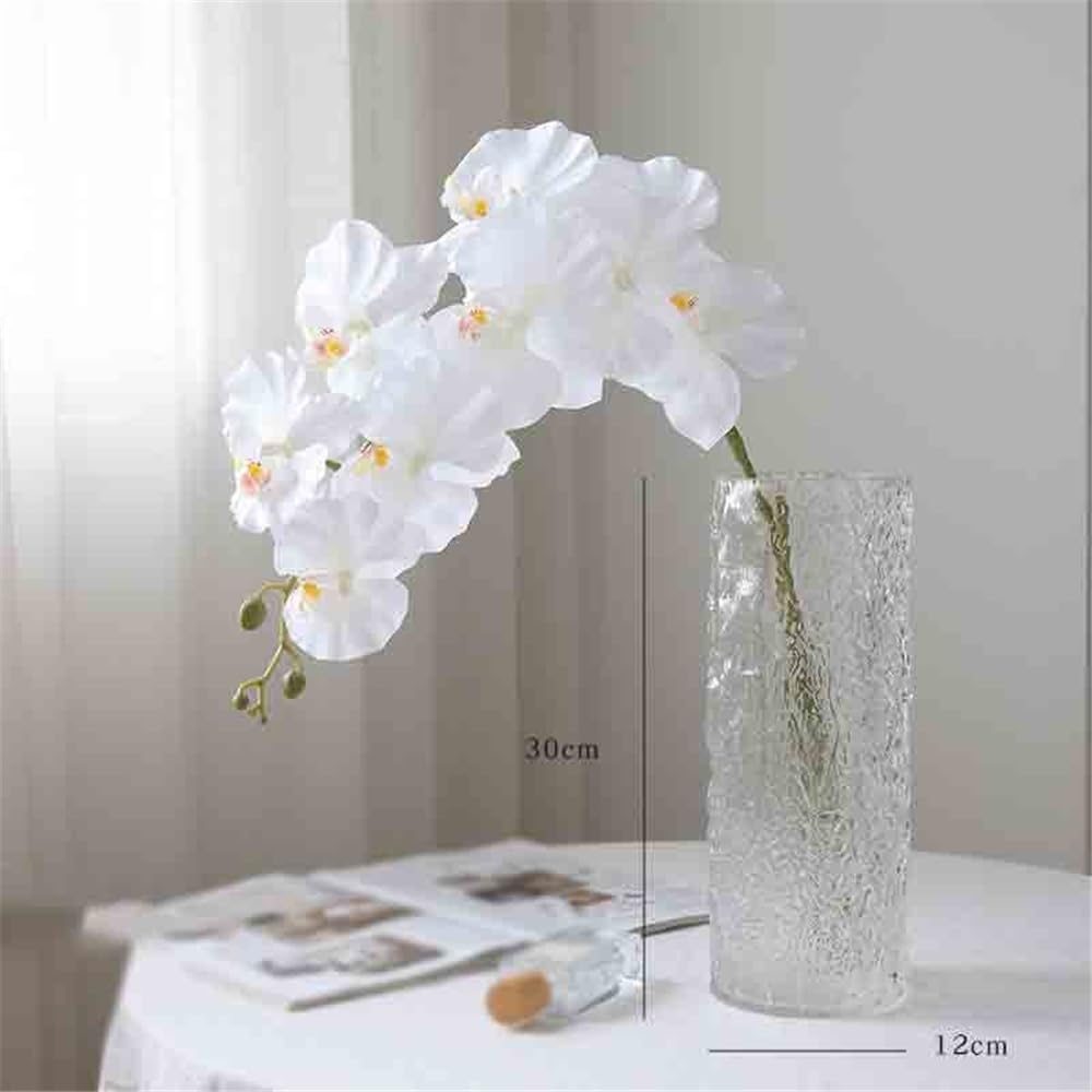 Decorazioni floreali Simulazione Phalaenopsis Fiori finti Disposizione da tavolo Soggiorno Decorativo Vaso di vetro Matrimonio