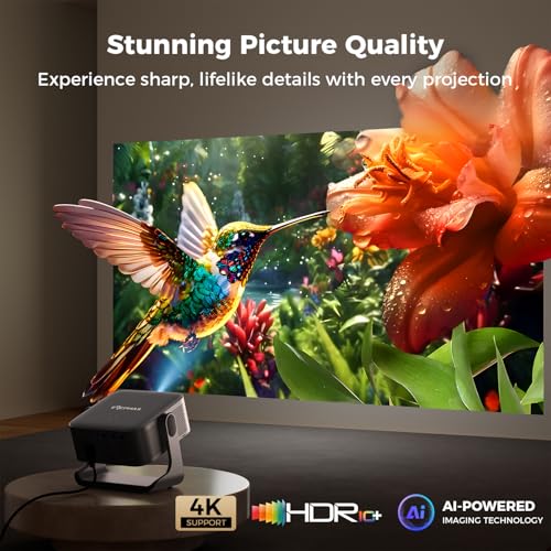 Image of Mini Projector for iPhone, ELEPHAS Upgraded 1080P HD Projector, Portable Projector with Tripod, Movie Projector Compatible with Android /iOS /Windows /TV Stick