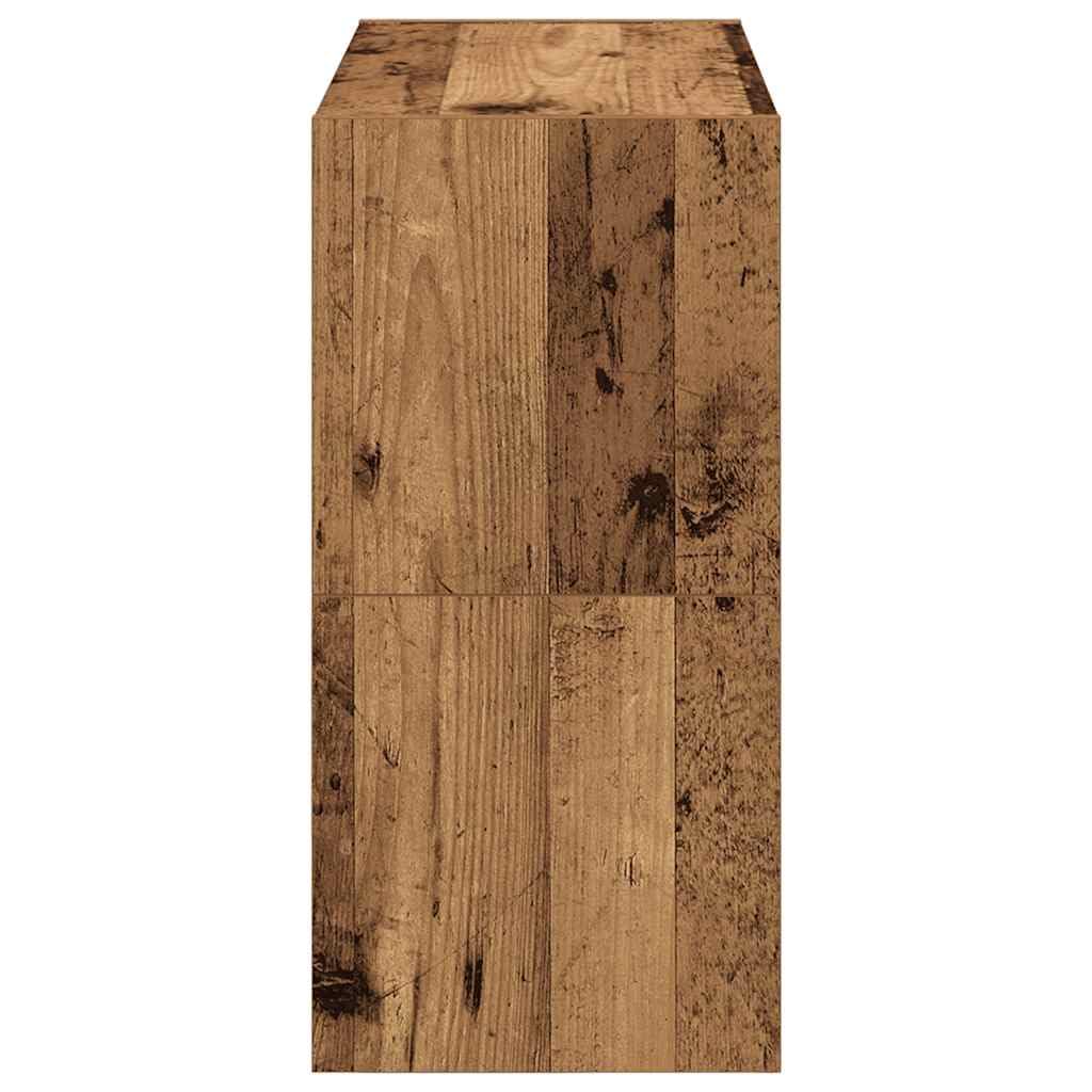 Schuhregale 2 Stück stapelbar Holzwerkstoff Altholz-Optik 60x30x30,5 cm Schuhablage für Flur Diele Eingangsbereich platzsparend Organizer mit Mehreren Fächern für Sneaker Stiefel Hausschuh