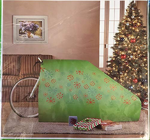 Walmart Bike Bag Christmas Gift (Green with Red/Blue snowflakes) by Holiday Time