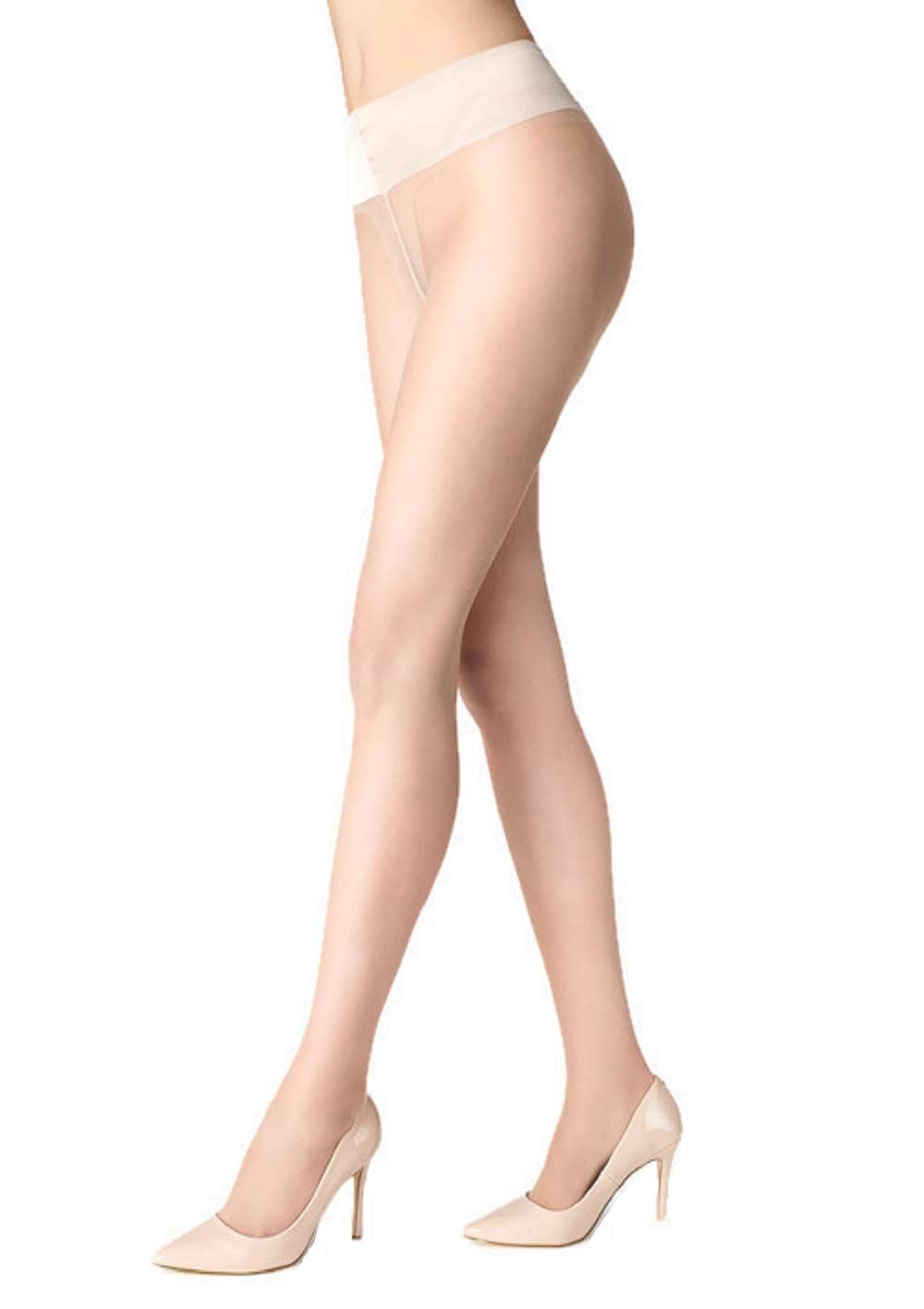 MARILYNLuxe Sheer Exclusive Make-Up European Pantyhose 10 Denier