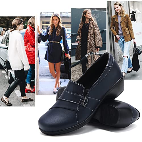 Image of UZB Loafers for Women Dress Shoes Low Heel Slip On Shoes Casual Work Office Dressy Shoes