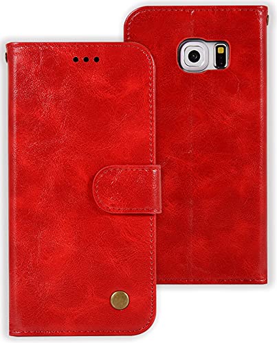 Zoeirc Case For Galaxy S6 Edge Case, Samsung S6 Edge Wallet Case, Pu Leather Wallet Flip Phone Case Cover With Card Slots For Samsung Galaxy S6 Edge (Red) #TOP7