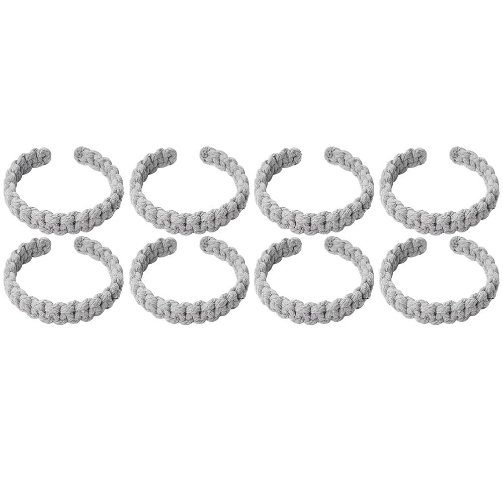 Jute Braided Curtain Holdback Rope Tiebacks For Decorative Holdbacks Fashion Woven Hanging Home Decor(Grey-8PCS)