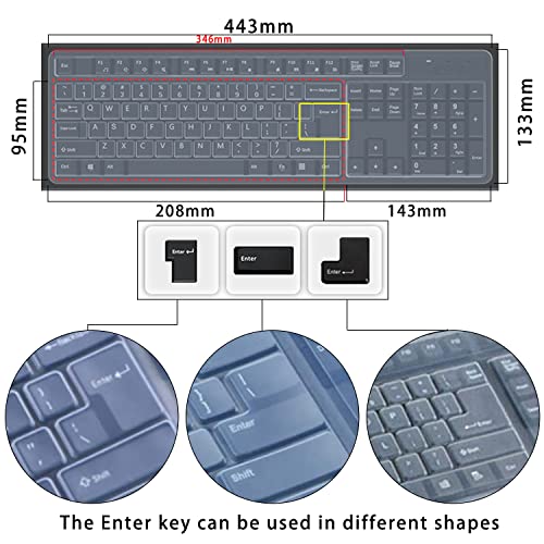 (2 Pack) Universal Clear Anti-Dust Keyboard Skin Protector Cover For 104/107 Keys Standard Desktop Keyboard Reusable Waterproof Keyboard Cover #TOP1