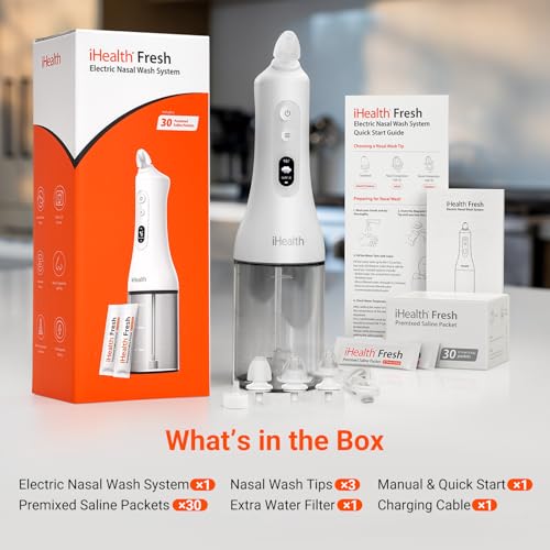 iHealth Electric Nasal Irrigation System, 400ml Tank, with 30 Saline Packs - image 8