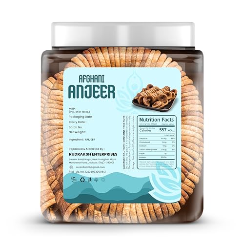 Image of Auravita Naturally Dried Premium Anjeer 1kg | Soft Juicy Figs Dry Fruit | No Added Sugar | Rich Source Of Fiber | Low in Fat | Healthy Snack Jar Pack