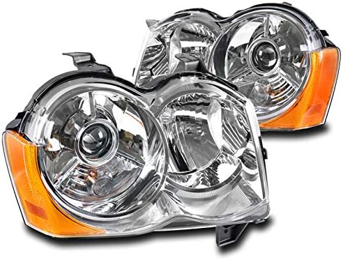 For 2008-2010 Jeep Grand Cherokee Chrome Projector Headlights Headlamps