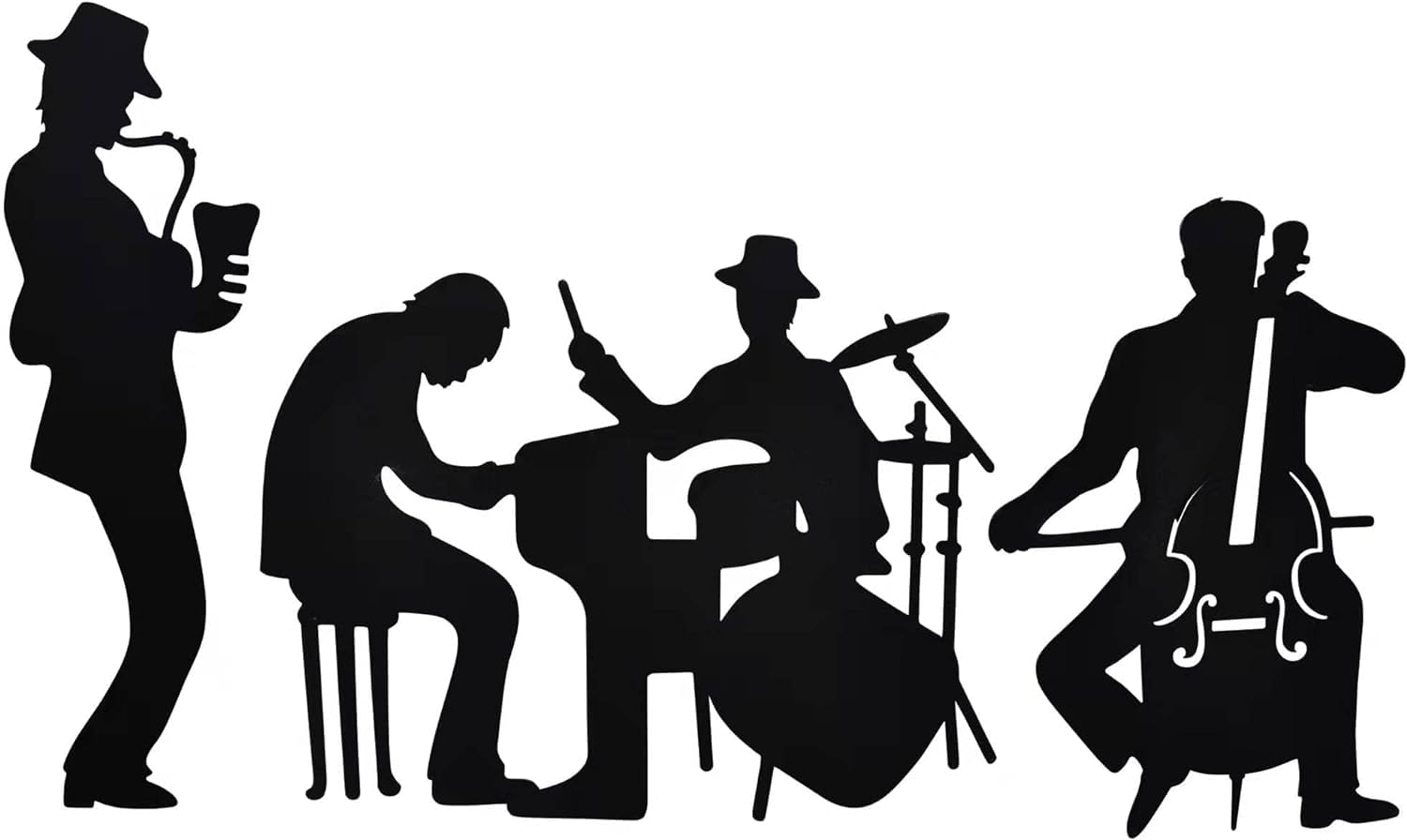 blind shop Music Metal Silhouette Music Metal Wall Decoration Saxophone Wall Hanging Cello Wall Art Jazz Drum Wall Decoration for-image-9