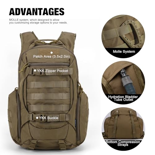 Mardingtop Tactical Backpack for Men,Military Molle Backpack for Hiking,Motorcycle Backpack,28L EDC Backpack - Image 4