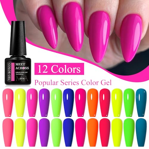Set de Esmalte de Uñas en Gel 12 Piezas MEET ACROSS miniatura 5