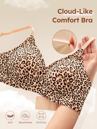 Image of Wireless Jelly Bras for Women No Underwire - S-2XL Seamless Padded T-Shirt Bralette with Support, Comfortable Everyday Bra