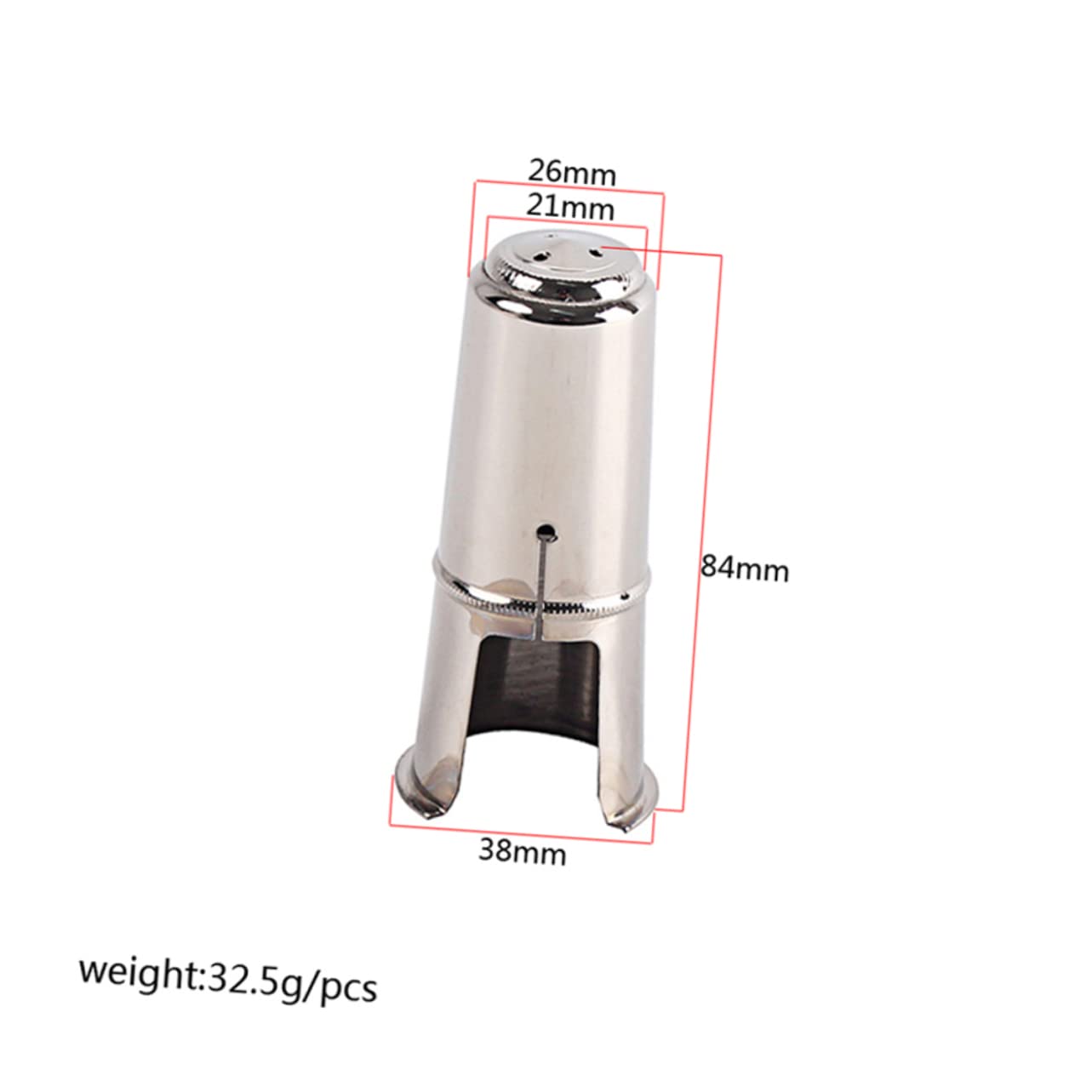 Tapa de Saxofón Tenor Tamaño L 84 Mm C53c de Metal Plata Que Protege el Raíl y Mejora la Pureza del Tono para Saxofón