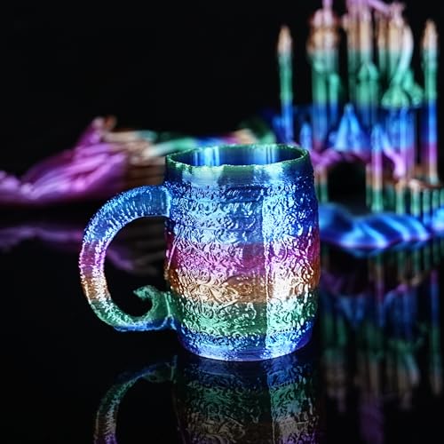 Image of Gratkit Silk Rainbow PLA Filament 1.75mm, Color Change 3D Printer Filament, + /-0.03mm, Multicolor 3D Printing Filament Rainbow Universe