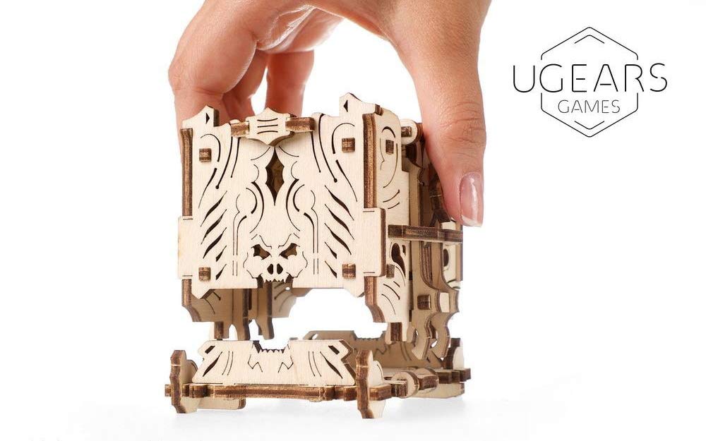 UGEARS 3D Model Kit Board Games Playing Card Box Deck Box Wooden Construction Kit Dice Games Card Games For Adults Model Making Set Game Accessories - View #10