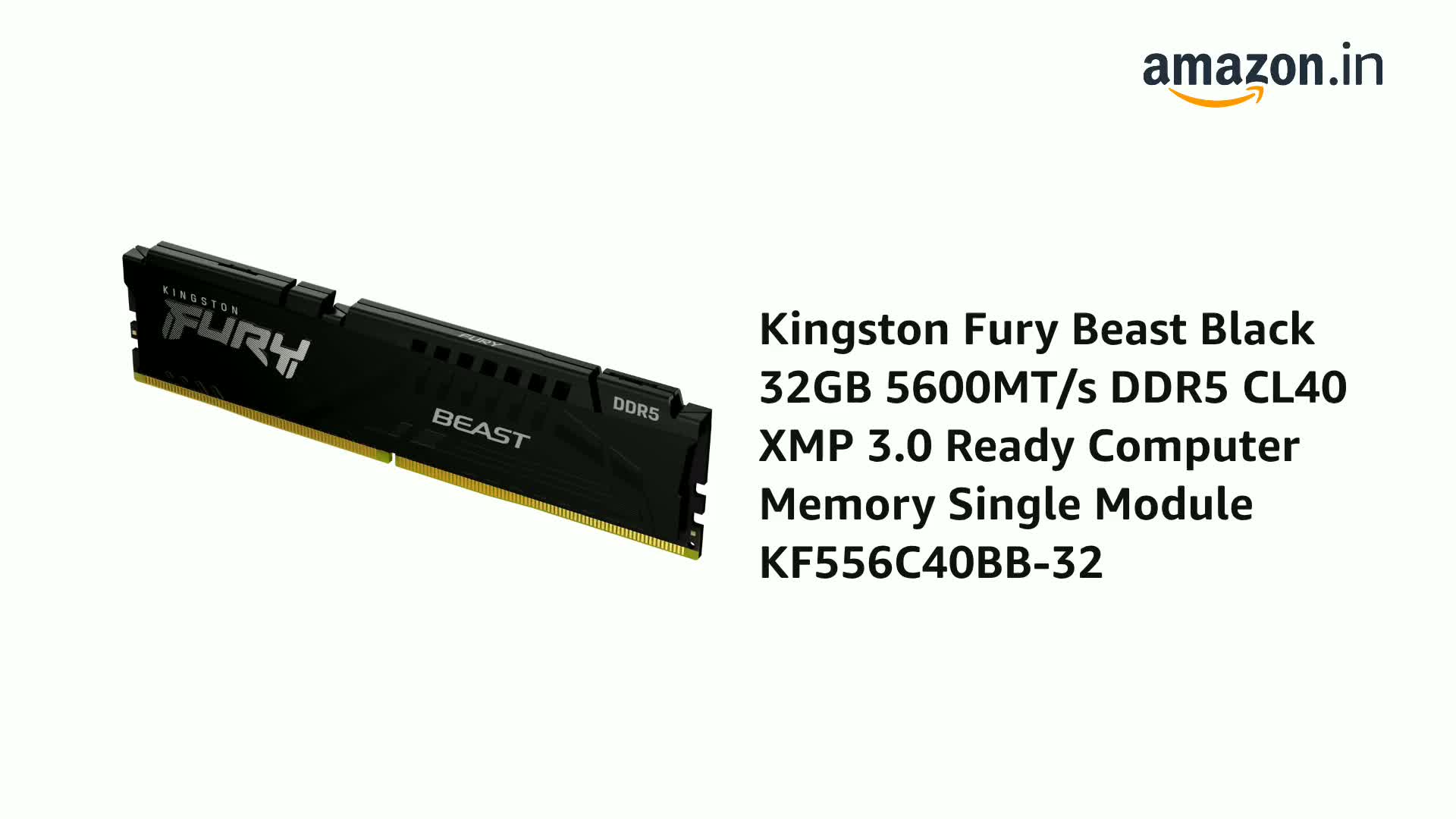 メモリー Kingston Fury DDR5 32GB 5600MT/s Kingston Technology Kingston Fury Beast 32GB 5600MT/s DDR5