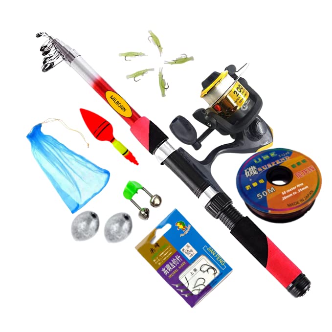 Fishing Spinning Rod,Reel,Accessories Complete Combo (Beginners kit) Fishing Rod and Reel Full