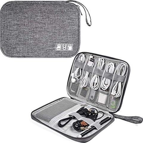 dealcase Electronics Accessories Case, Durable Small Electronics Accessories Storage Bag for Various USB, Cables, Hard Drive, Phone, Cords and Power Travel Gadget Carry Bag, Grey Cover
