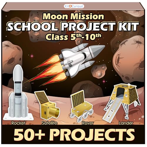 Image of Kit4Curious Moon Mission Science Kit with 50+ DIY Experiments - Space STEM School Project & Science Exhibition Models | Educational Learning Toy for Boys & Girls