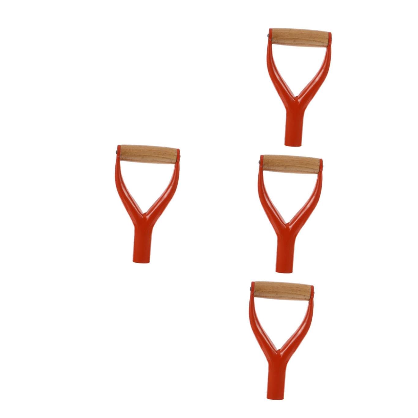 4 Piezas Pala con Mango De Madera Pala De Tierra con Fugas De Jardinería Reemplazo De Empuñadura De Pala Palas para Cavar Herramienta Llave Agarre Rojo El Plastico