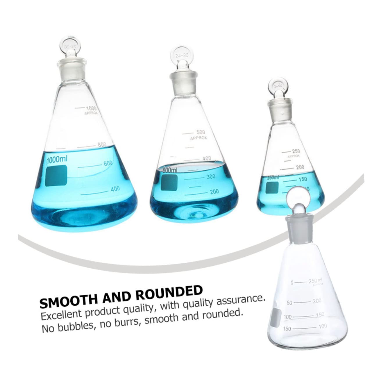 3 Uds Matraz Erlenmeyer Matraces Cónicos De Borosilicato Matraz De Laboratorio Matraz Cónico De Laboratorio Matraz Cónico Engrosado Laboratorio De Química Matraces De Ebullición