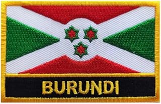 Uijokdef 1 PCS Burundi Flag Patches Iron On or Sew On Embroidered Tactical Military National Burundi Patch