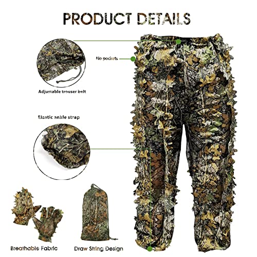 Ghillie Suit Camouflage Hunting Suits Outdoor 3D Leaf Lifelike Camo Clothing Lightweight Breathable Hooded Apparel - Image 6