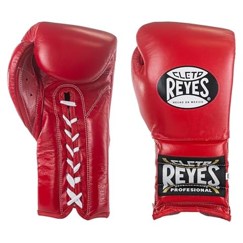 CLETO REYES Traditional Professional Boxing Gloves with Laces for Training, Sparring and Heavy Punching Bags for Men and Women, MMA, Kickboxing, Muay Thai, 12oz, Classic Red Cover