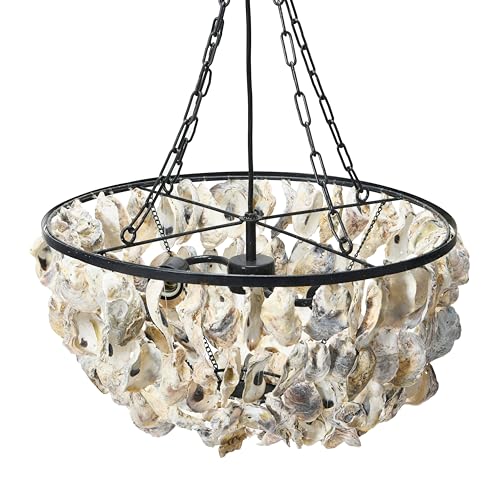 Creative Co-Op Round Oyster Shell Chandelier with 2 Lights - Image 4