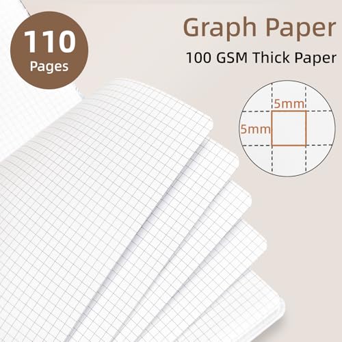 Image of Cute Spiral Notebook 8.5 x 11 Graph Paper Journal A4, Cherry | 70 page, Note Book with Pocket, Large, Big, Hard Cover, Aesthetic, Pretty Design, for Women, Girls, Kawaii